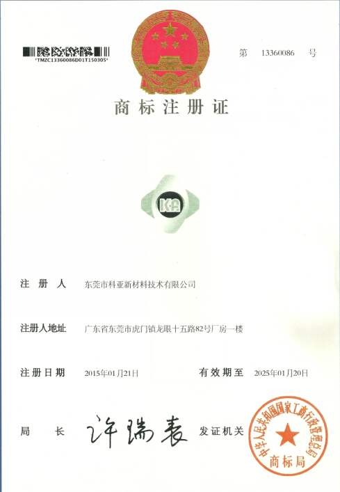 商標(biāo)注冊(cè)證書(shū)